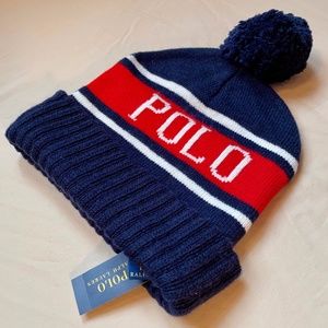 NWT Ralph Lauren Polo USA Hat Pom Pom Knit Wool